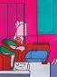 Valerio Adami, Chocolate kid (1970), litografia originale a colori, mm 260x350, euro 144