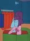 Valerio Adami, Les joies (1970), litografia originale a colori, mm 280x380, euro 180