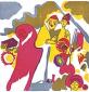 Wassilij Kandinsky, Allerheiligen (1911), xilografia originale a colori, mm 210x224, euro 1200
