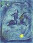 Marc Chagall, 12. Mounting the ebony horse..., litografia a colori per Arabian Nights
