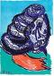Karel Appel, Fantastic fancy family (Blue) (1964), litografia originale a colori, mm 270x400, euro 180