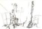 Alberto Giacometti, Seated man and sculpture (1961), litografia originale, mm 560x380, euro 450