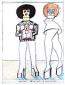 Saul Steinberg, Two girls (1977), litografia originale a colori, mm 266x356, euro 180