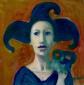 Lulù e la maschera (2011), tecnica mista su cartoncino, cm 10x10