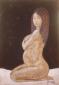 Angela Policastro, La gravidanza (2008), tecnica mista su tela, cm 70x100