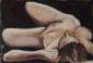 Angela Policastro, Nudo sdraiato in scorcio (2007), tecnica mista su tela, cm 120x80