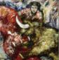 Gabriela Bernales, El matador IV (1998), olio su tela, cm 100x100