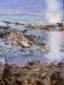 Mirella Orlandini, Tramonto a Grado, tecnica mista su tela, cm 40x40