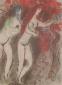 Marc Chagall, Adam et Eve et le Fruit défendu, litografia a colori per Bible (1960), Verve