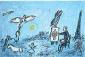 Marc Chagall, Le peintre et son double (1981), litografia originale a colori