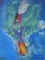 Marc Chagall, So she came down from the tree..., litografia a colori per Arabian Nights