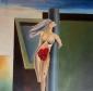 Agnese Cabano, Rose sanguinanti (2013), olio su tela, cm 50x50