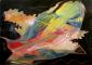 Antonio Pilato, La forza della speranza tra gli squali (2012), tecnica mista su tela, cm 70x50