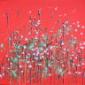 Marianne Emmenegger, Unknown animals in red space (2014), acrilico su tela, cm 60x60