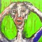 Christine Cézanne-Thauss, Desperation (2010), acrilico su tela, cm 50x50