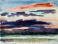 Catherine Perehudoff Fowler, Red Clouds 5 (2008), acquerello su carta, cm 17,78x13,34