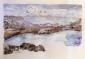 Laguna di Colta e vulcano Chimborazo (Ecuador) (2002), acquerello