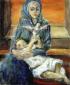 Pino Romanò, Maternità con colomba (2004), olio su tela, cm 50x60