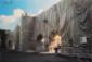 Christo and Jeanne-Claude, The Wall, Wrapped Roman Wall, Via Veneto and Villa Borghese, Rome (1974). Photo Harry Shunk, cm 95x64