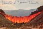 Christo and Jeanne-Claude, Valley Curtain 1970-72, cartolina autografa, cm 14,5x10. Autentica di Herman Darvick