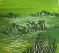 Luigia Cuttin, Paesaggio verde 2 (2010), acrilico su faesite, cm 14x14