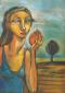 Katarzyna Rzontkowska, With an Apple (2011), olio su tela, cm 50x70