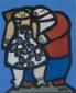 Xavier Hortala, Couple, acrilico su tela, cm 20x25