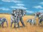 Elena Giannessi, Alla scoperta della Savana (2001), tecnica mista su tela