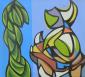 Gregg Simpson, Still Life with Plant (2020), acrilico su tela, cm 61x56