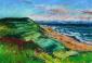 Lorna Jean Ritz, Newcomb Beach (2021), pastelli ad olio su carta, cm 56x38