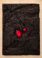 Violino Mantieco, Materia nera con grande cratere rosso (2021), smalto acrilico su fibra-di poliestere, cm 80x110