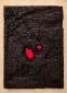 Violino Mantieco, Materia nera con grande cratere rosso (2021), smalto acrilico su fibre di plastica e polimetilmetacrilato, cm 80x110