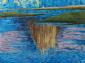 Mara Roscini, Riflessi medievali a Mont Saint-Michel (2021), pittura su ceramica, cm 47x37