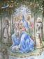 Luigi Stefano Cannelli, Madonna in trono con Santi (2020), acquerello su carta fatta a mano, cm 46x61