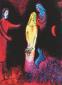 Marc Chagall, Chlo� vetue et coiff�e par Cleariste, litografia a colori per Daphnis and Chlo�
