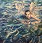 Francine Clerc, Immersion (2014), tecnica mista su tela, cm 80x80