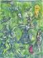 Marc Chagall, 09. Abdullah discovered before him..., litografia d'après a colori per Arabian Nights