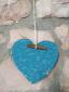 2. Cuore blu in ceramica ad ingobbio, con cannella - 15 euro