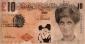 Banksy (after), Di Face Tenner (2004), cm 14,3x7,6 h