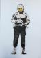 Banksy (after), Smiling Copper (2003), litografia a colori, numerata a matita, tiratura limitata (ed. 150 es.), firma non autografa, timbro a secco dell'editore, cm 50x70