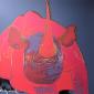 Andy Warhol (after), Black Rhinoceros (1983), litografia a colori, tiratura limitata (ed. 500 es.), numerata a matita, firmata in lastra, timbro a secco CMOA, cm 50x50 c