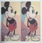 Andy Warhol (after), Double Mickey Mouse (1981), litografia a colori, tiratura limitata (ed. 500 es.), numerata a matita, firmata in lastra, timbro a secco CMOA, cm 50x50