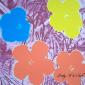 Andy Warhol (after), Flowers (1967), litografia a colori, tiratura limitata (ed. 500 es.), numerata a matita, firmata in lastra, timbro a secco CMOA, cm 50x50 b