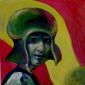 Alla parata di S. Callisto (2009), tecnica mista su cartoncino, cm 15x15