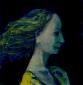 Giuditta (2009), tecnica mista su cartoncino, cm 10x10
