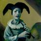 Il suonatore di Zajscherm (2010), tecnica mista su cartoncino, cm 20x20