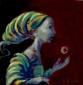 La corsa di Sarah (2009), tecnica mista su cartoncino, cm 15x15