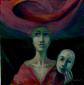 Pensieri (2009), tecnica mista su cartoncino, cm 15x15