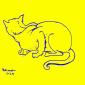 Angela Policastro, Il gatto di Leonardo 1 (2024), scatola luminosa retroilluminata a LED, serigrafia su policarbonato, cm 60x60