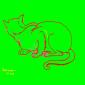 Angela Policastro, Il gatto di Leonardo 2 (2024), scatola luminosa retroilluminata a LED, serigrafia su policarbonato, cm 60x60